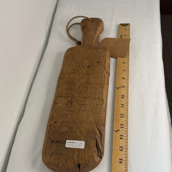 Creative Co-Op Teak Wood Board with Rope - Picture 5 of 8